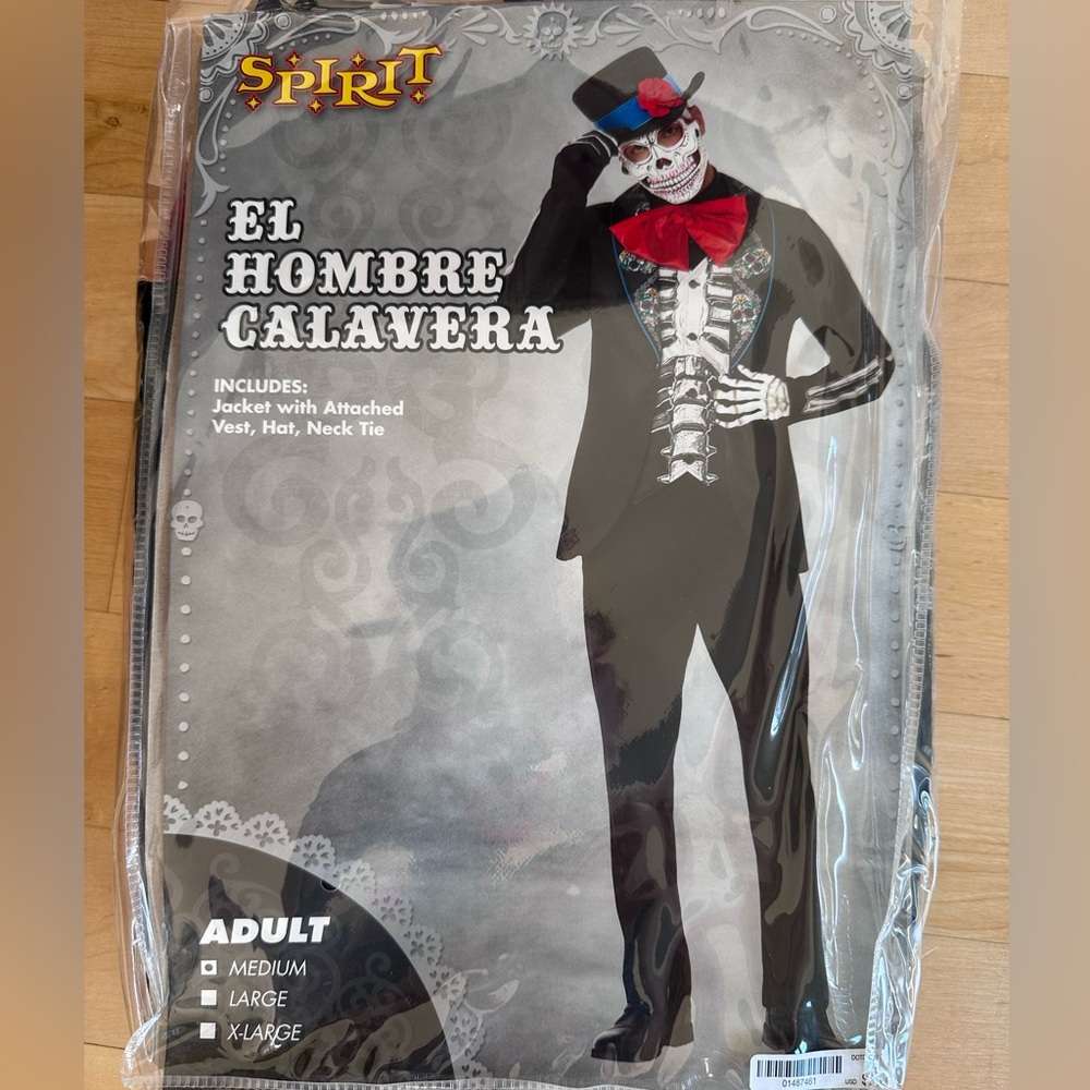 Spirit Halloween El Hombre Calavera Skeleton Costume, Day of the Dead